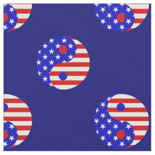 Tela bandera estadounidense patriótica yin yang estrell