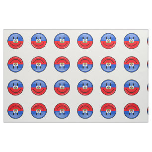 Tela Bandera haitiana sonriente redonda brillante