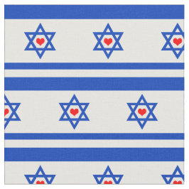 Tela Bandera israelí y corazón judío/tela de moda a la