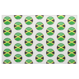 Tela Bandera jamaicana redonda brillante