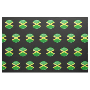Tela Bandera jamaicana redonda brillante