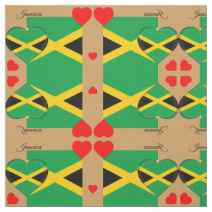 Tela Bandera jamaiquina Fabric & Jamaica Heart Moda