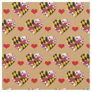 Tela Bandera Maryland & Red Heart Fabric / USA