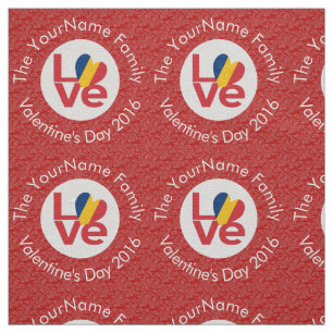 Tela Bandera personalizada de amor de Chad rojo 