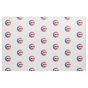 Tela Bandera puertorriqueña redonda brillante