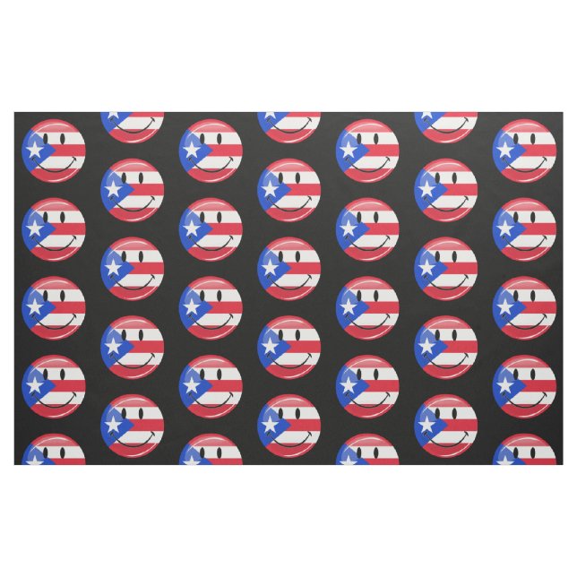 Tela Bandera puertorriqueña sonriente ("Cuarto gordo" (fat quarter))