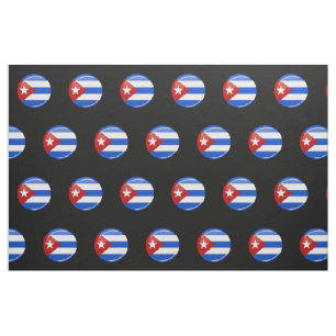 Tela Bandera redonda brillante de Cuba