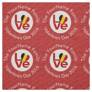 Tela Bandera Roja de AMOR personalizada de Bélgica 