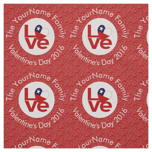 Tela Bandera Roja de Chile Personalizada LOVE (Retal)