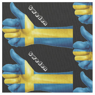 Tela Bandera Sueca En Una Mano De Tumores