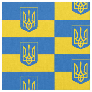 Tela Bandera ucraniana con escudo de armas