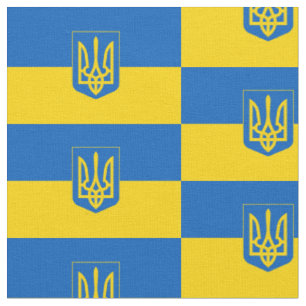 Tela Bandera ucraniana con escudo de armas