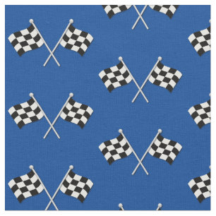 Tela Banderas de Carreras azul corte