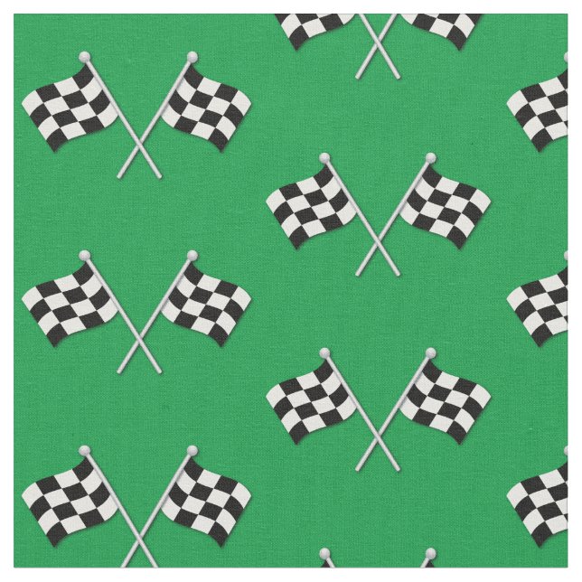 Tela Banderas de Carreras verde suave (De cerca)