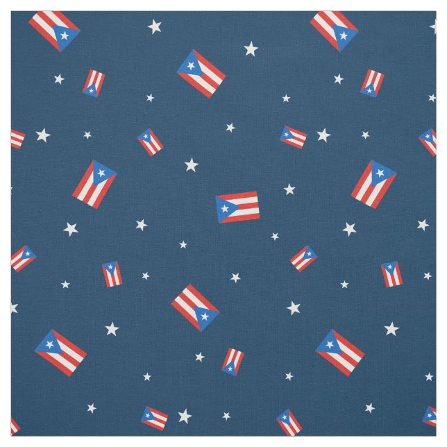 Tela Banderas y estrellas puertorriqueñas (Retal)