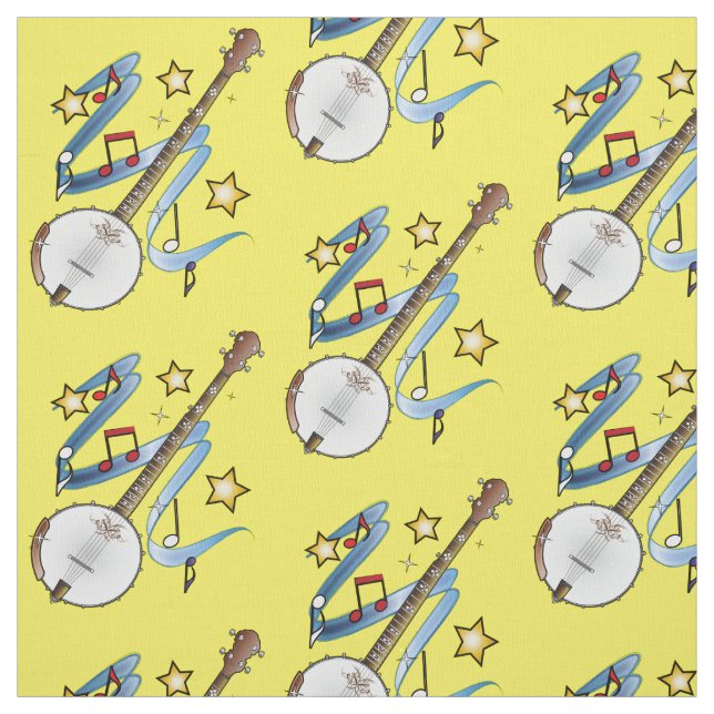 Tela Banjo con las notas y las estrellas (Retal)