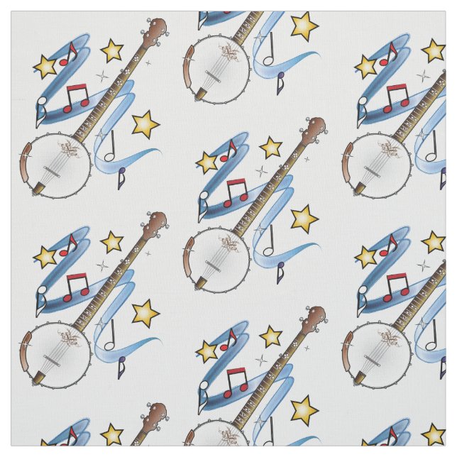 Tela Banjo con las notas y las estrellas (Retal)