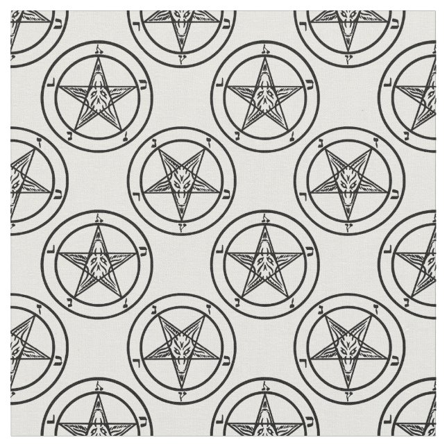 Tela baphomet blanco pentagram halloween (De cerca)