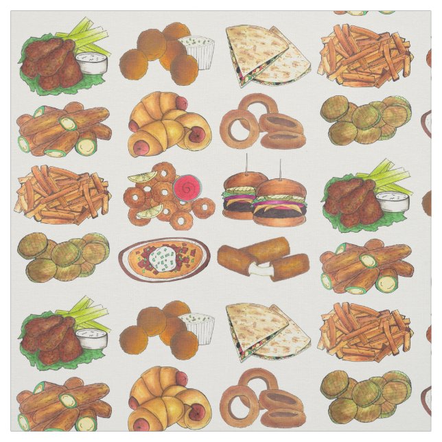 Tela Bar Comida Snacks Fries Calamari Quesadilla Slider (Retal)