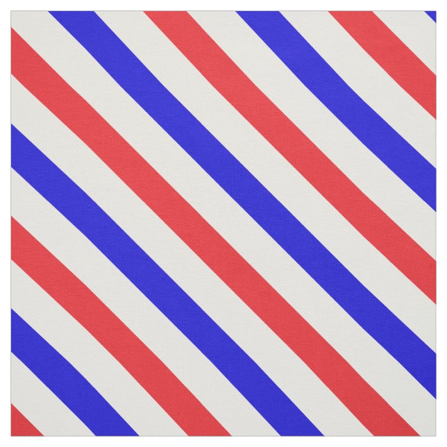 Tela Barbershop Pole Rojo, Blanco y Azul a rayas (Retal)