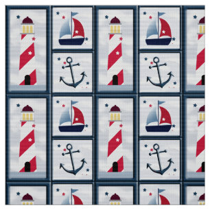 Tela Barco acuático, faro, nave de anclaje