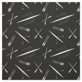 Tela Barcos de remo y Oars Patrón blanco y negro