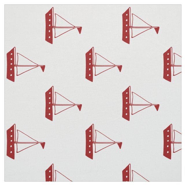 Tela Barcos náuticos rojos en blanco (Retal)