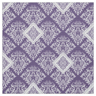 tela barroca barroca morada blanca Damask