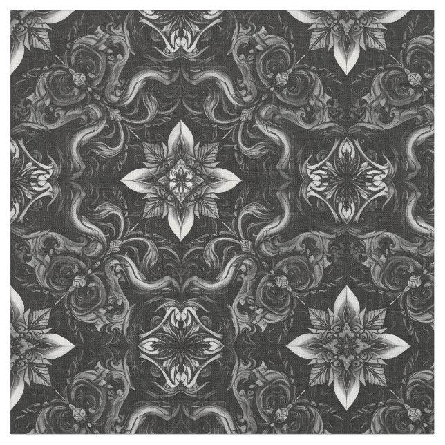Tela barroca en blanco y negro (De cerca)
