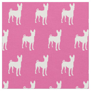 Tela Basenji Dog Silhouette Mascota Pink