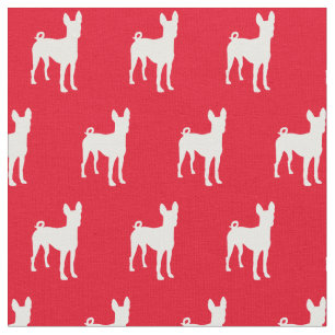 Tela Basenji Dog Silhouette Mascota Red