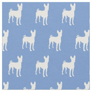 Tela Basenji Perro Silhouette Mascota Luz Azul