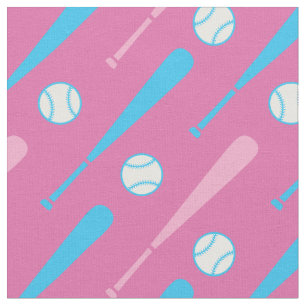 Tela Bates de béisbol rosa y azul pastel