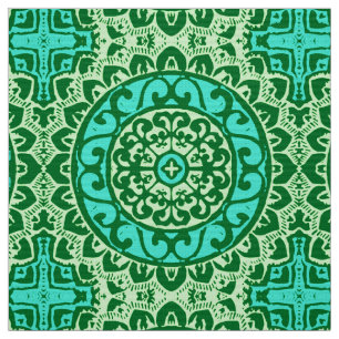 Tela Batik al sudoeste de la mandala de Sun, verde lima