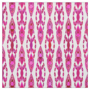 Tela Batik tribal - Borquín y rosa fucsia