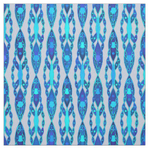 Tela Batik tribal - gris azul y de plata del zafiro