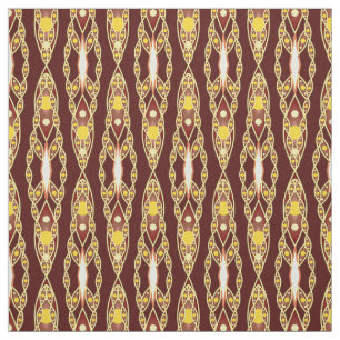 Tela Batik tribal - Marrón chocolate y beige