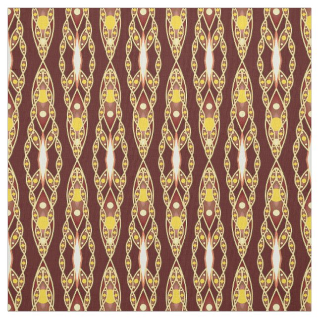 Tela Batik tribal - Marrón chocolate y beige (Retal)
