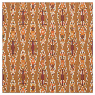 Tela Batik tribal - moho, terracota y beige