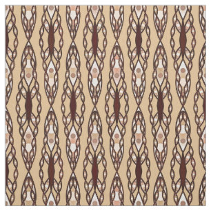 Tela Batik tribal - moreno, Brown oscuro y crema