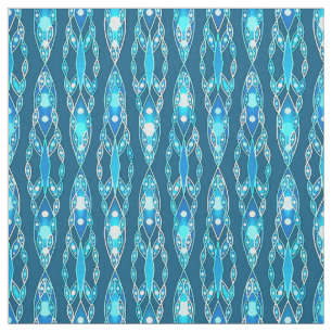 Tela Batik tribal - Ocean Blue y Aqua