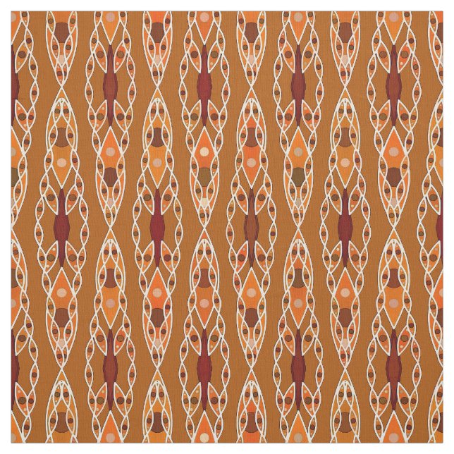 Tela Batik tribal - óxido, terracota y beige (Retal)