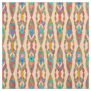 Tela Batik tribal - rosa y turquesa del melocotón