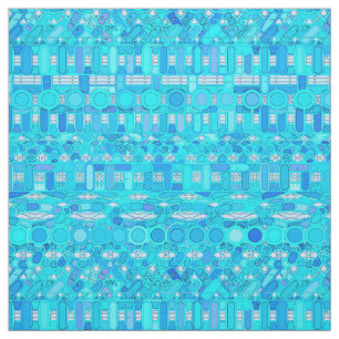 Tela Batik tribal - tonos azules