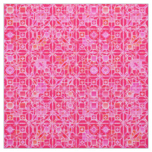 Tela Batik tribal - tonos rosa fucsia