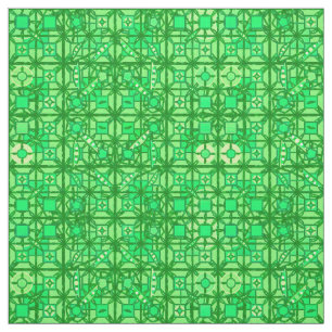 Tela Batik tribal - tonos verde esmeralda