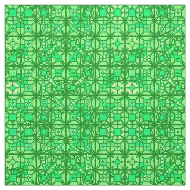 Tela Batik tribal - tonos verde esmeralda (Retal)