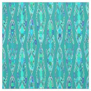 Tela Batik tribal - turquesa y Aquamarine