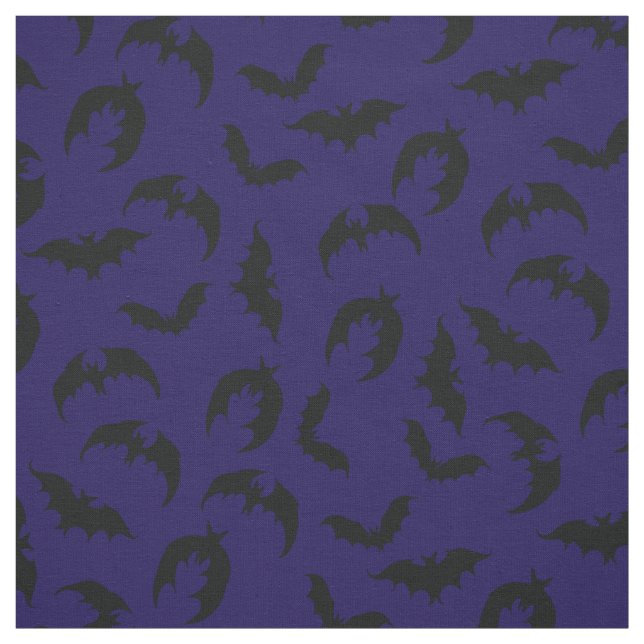 Tela Bats Gothic Halloween Deep Blue (Retal)
