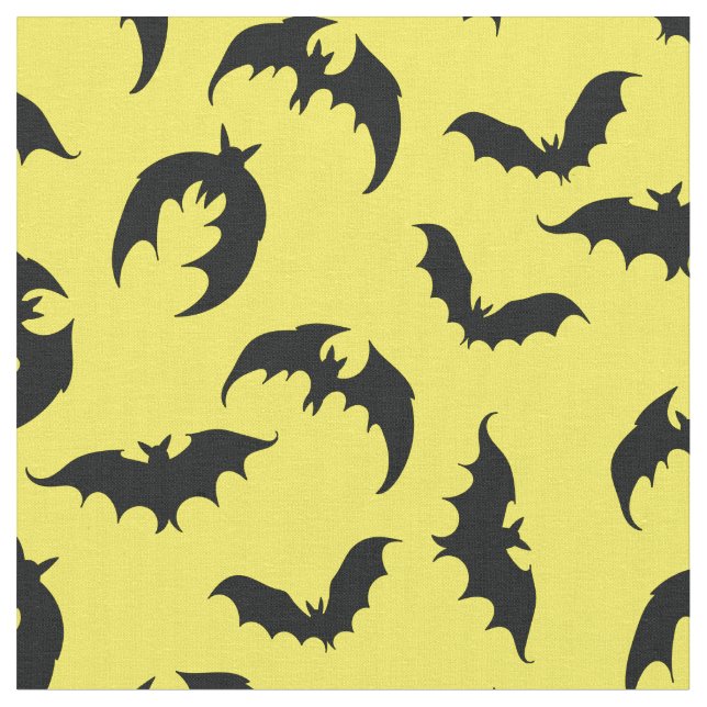 Tela Bats Gothic Halloween Deep Blue (De cerca)